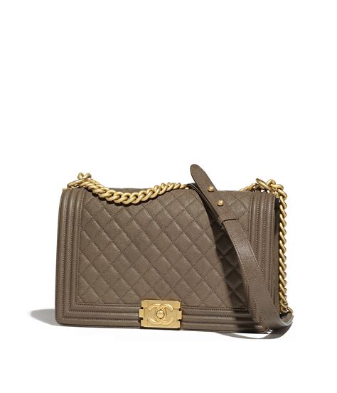 khaki chanel boy